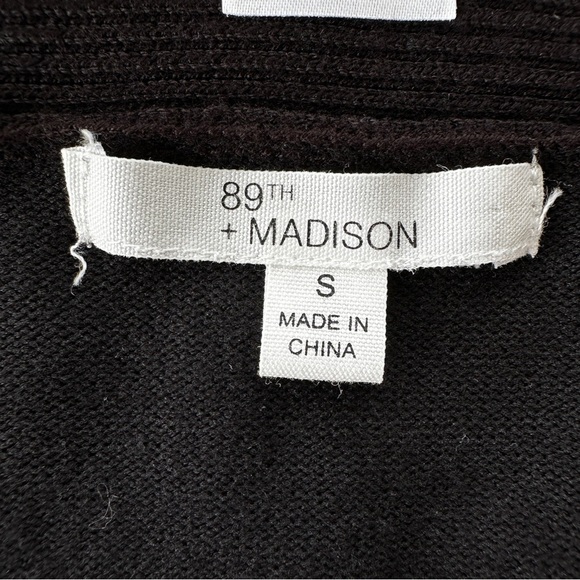 89th & Madison Black Open Front Cardigan with asymmetrical hem - Picture 9 of 11